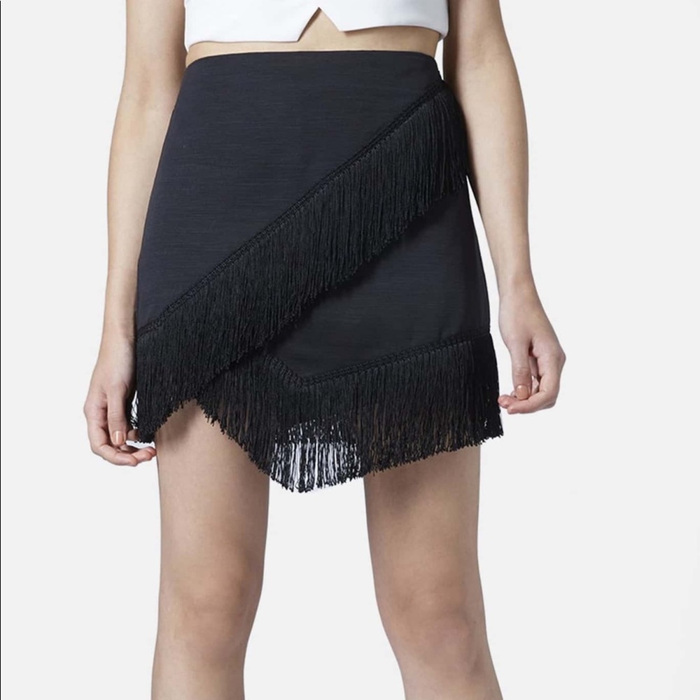 Topshop fringe wrap skirt nwot